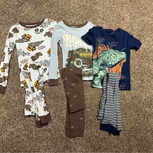 Carter's Brown and White Pajama Top with Construction Print